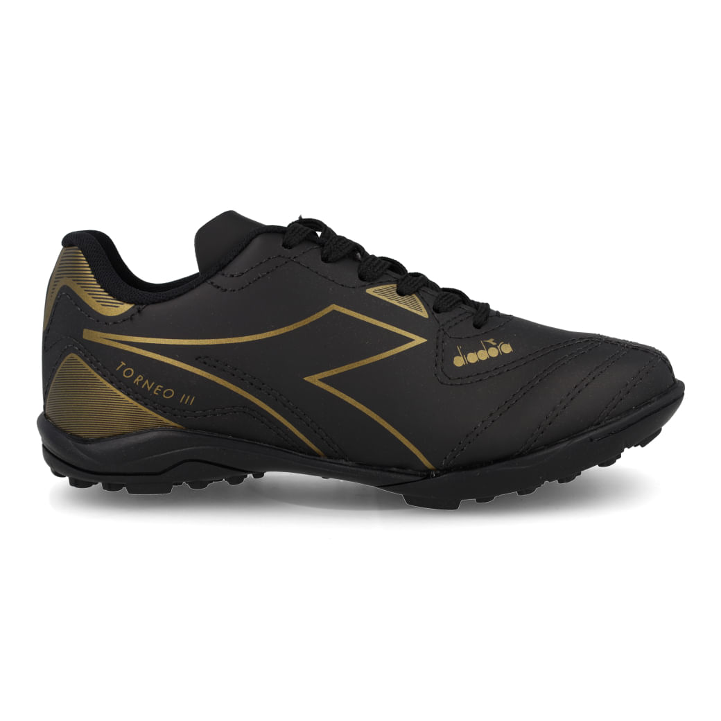 Diadora Chuteira DFAF150-01 TORNEO III INF SCTY Preto-Dourado Sint_3__01